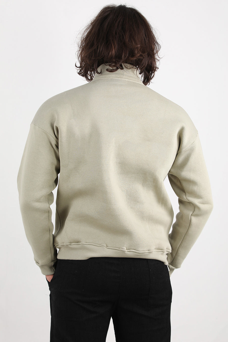 Menswear Erkek Yarım Fermuar Sweat Haki