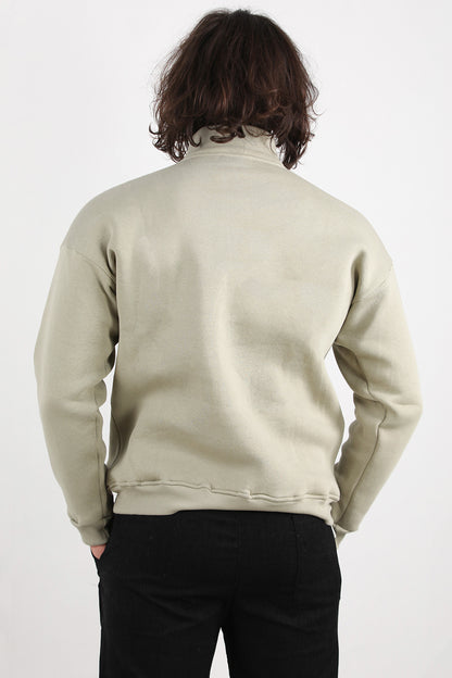 Menswear Erkek Yarım Fermuar Sweat Haki