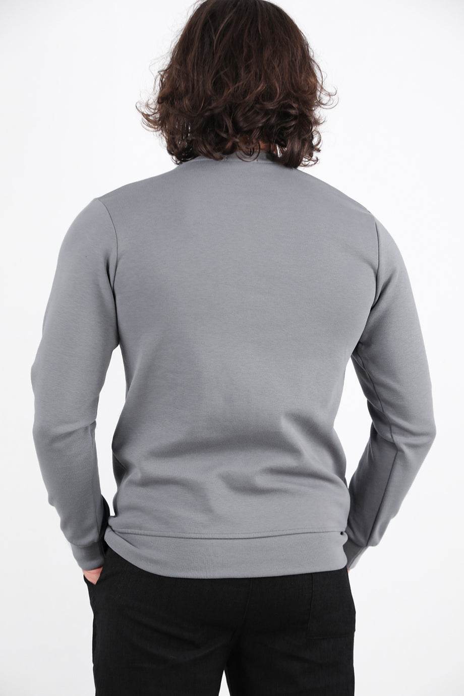 Statement  Erkek Bisiklet Yaka Faır Yazı Baskılı Sweat Gri