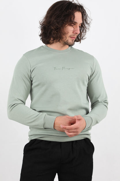 Statement  Erkek Bisiklet Yaka Faır Yazı Baskılı Sweat Yeşil