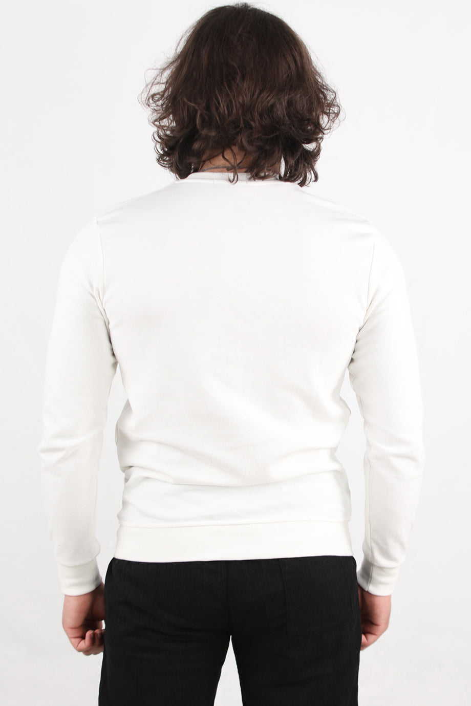 Statement Erkek Bisiklet Yaka Faır Yazı Baskılı Sweat Ekru