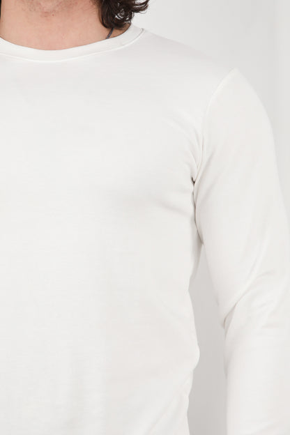 Athrex Erkek Bisiklet Yaka Sweat Beyaz