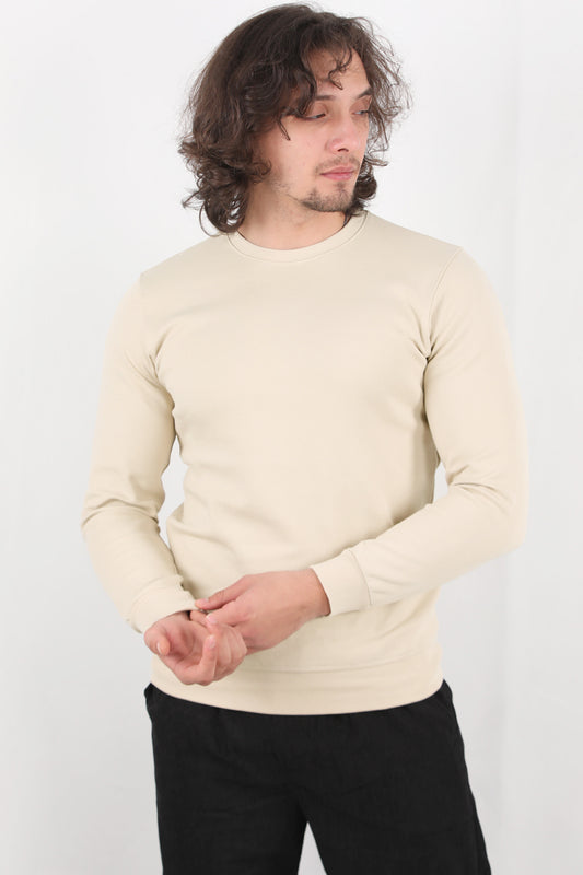 Athrex Erkek Bisiklet Yaka Sweat Taş