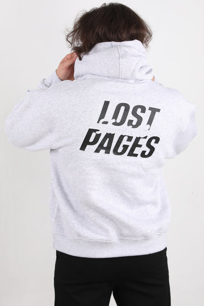 Greyhood Erkek Arka Baskılı Kapşonlu Sweat Gri