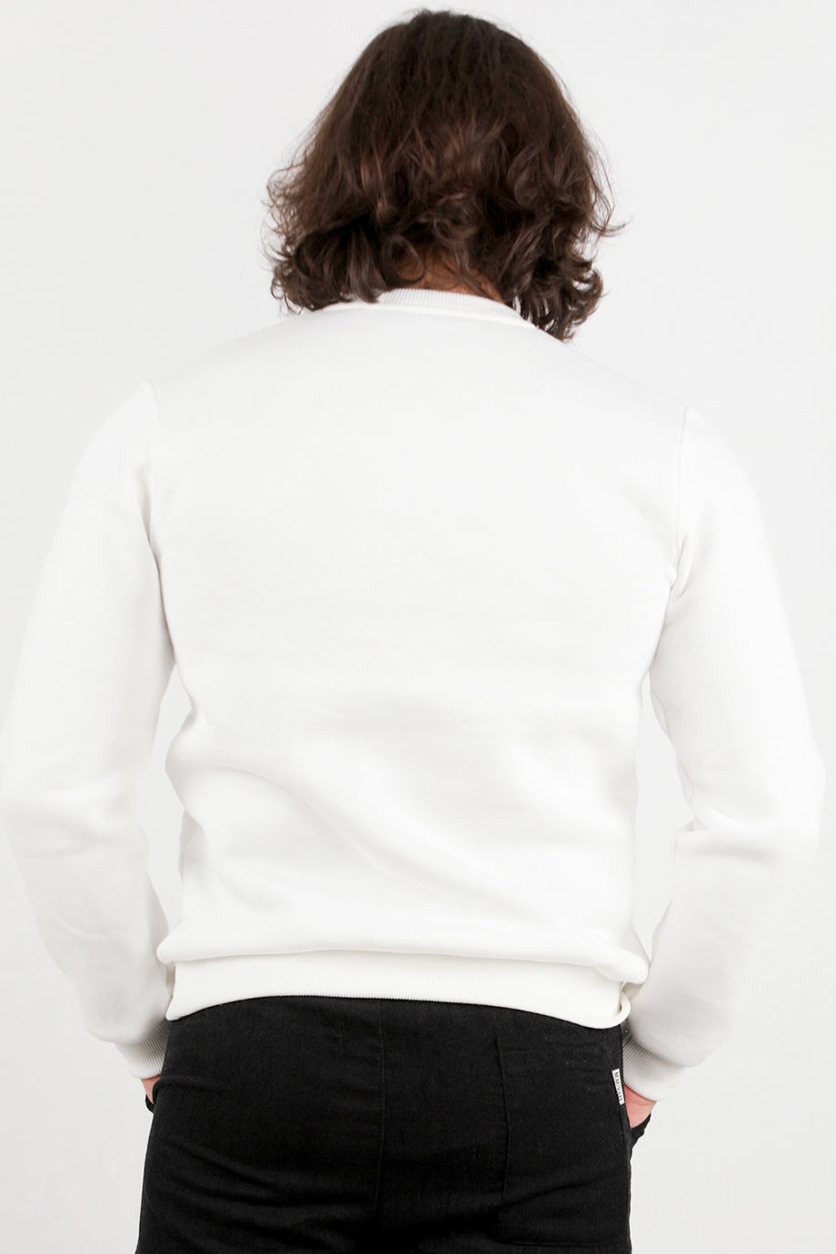 Flexor Erkek Bisiklet Yaka Sweat Ekru