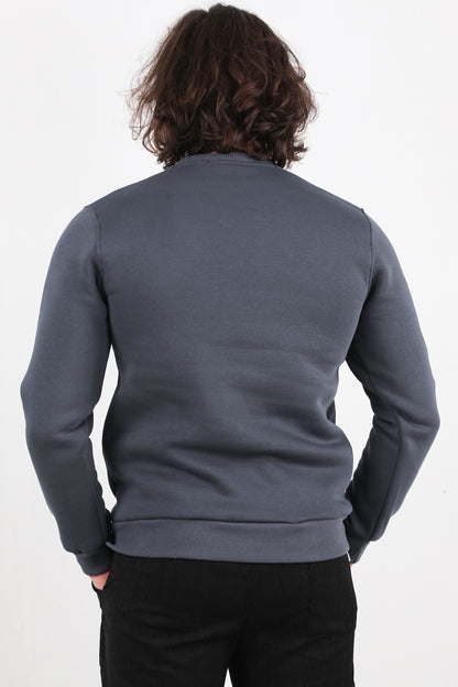 Flexor Erkek Bisiklet Yaka Sweat Füme