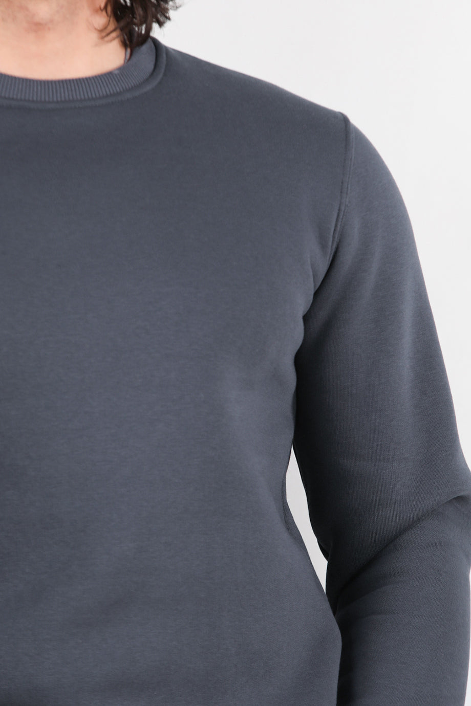 Flexor Erkek Bisiklet Yaka Sweat Füme