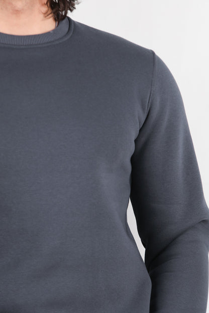 Flexor Erkek Bisiklet Yaka Sweat Füme