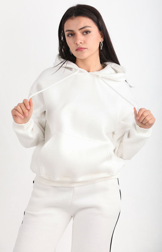 Calmfit Kadın 3iplik Kapşonlu Sweat Ekru