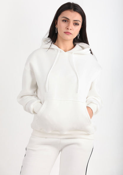 Calmfit Kadın 3iplik Kapşonlu Sweat Ekru