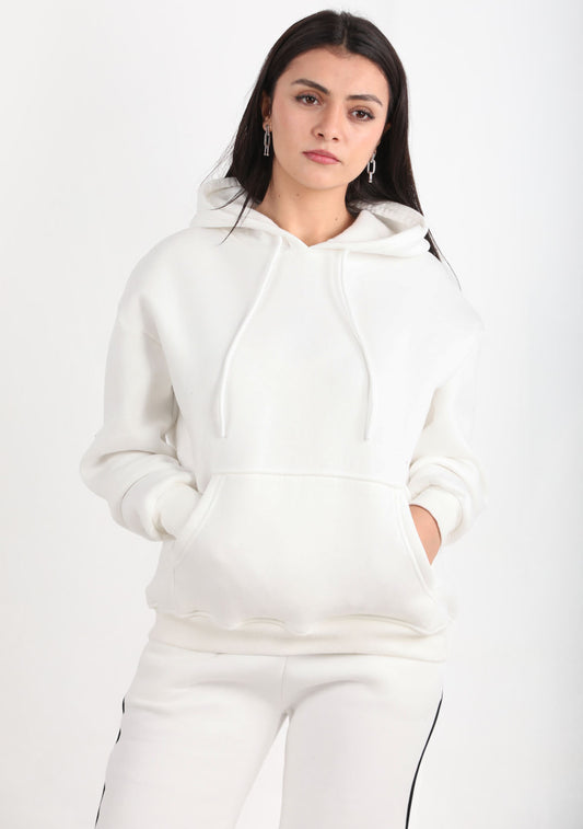 Calmfit Kadın 3iplik Kapşonlu Sweat Ekru