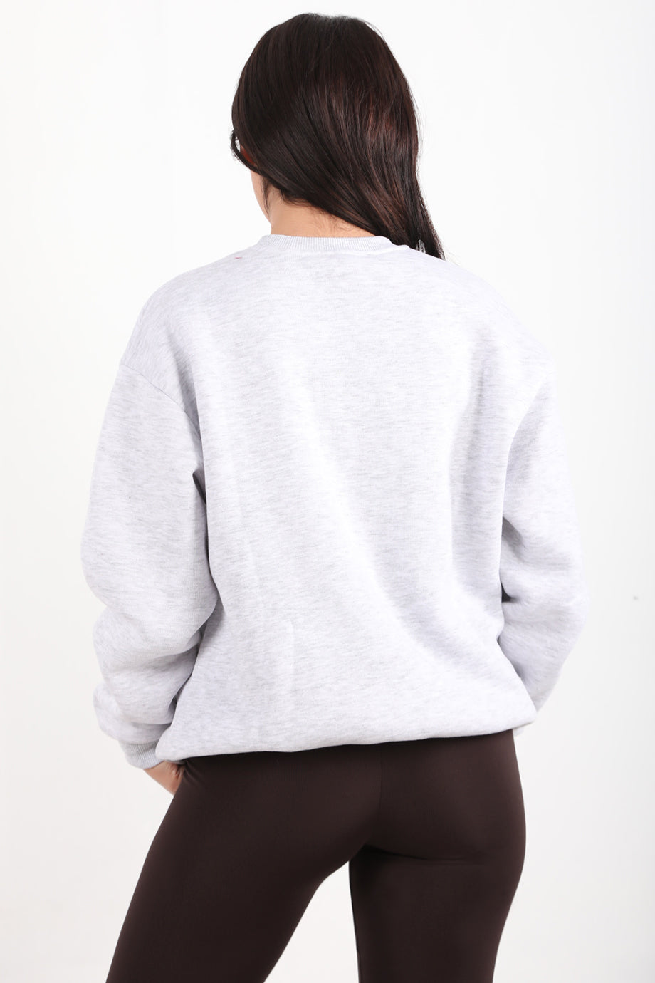 Softlyra Kadın Bisiklet Yaka Sweat Açık Gri