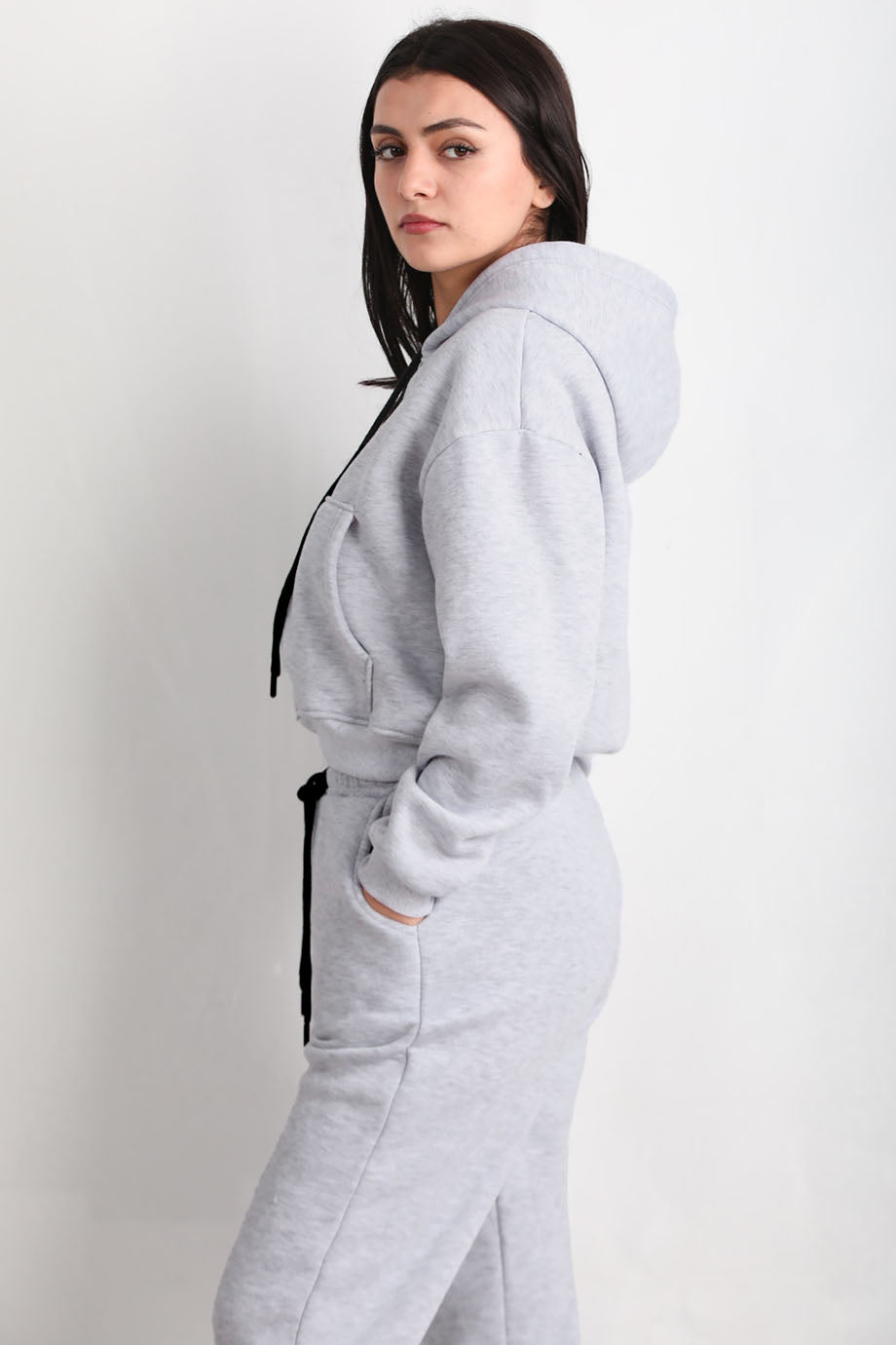 Ziploom Kadın 3iplik Fermuarlı Sweat Gri