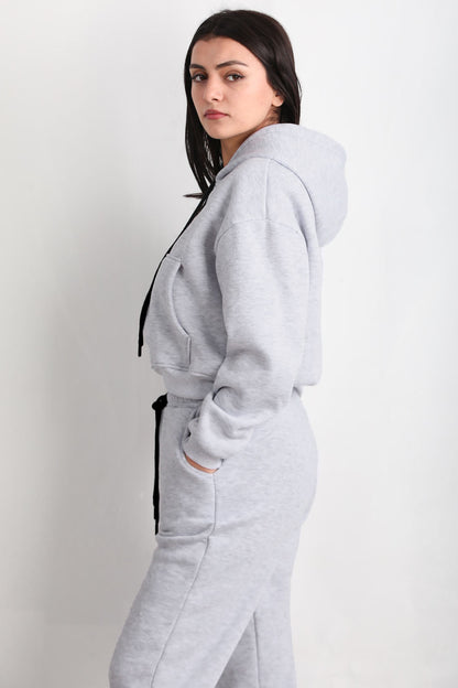 Ziploom Kadın 3iplik Fermuarlı Sweat Gri