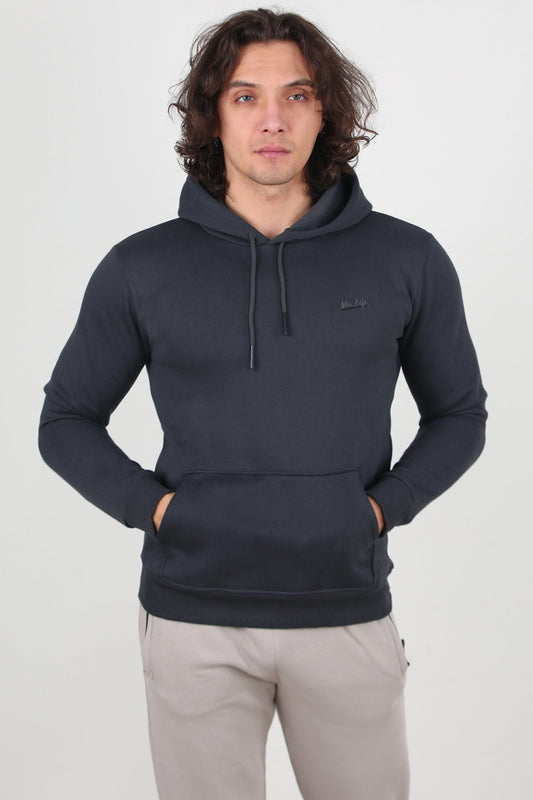 Forge Erkek 3iplik Kapşonlu Sweat Füme