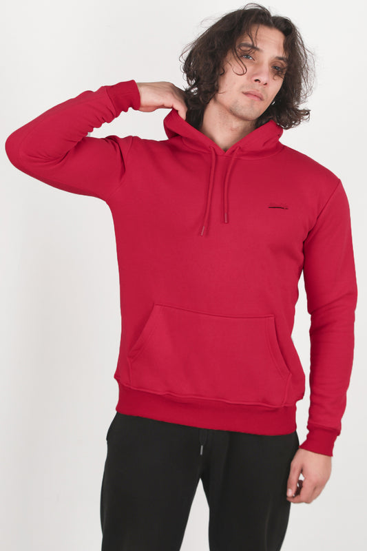 Forge Erkek 3iplik Kapşonlu Sweat Kırmızı