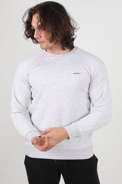 Trimcrew Erkek 3iplik Omuz Çimalı Sweat Açık Gri