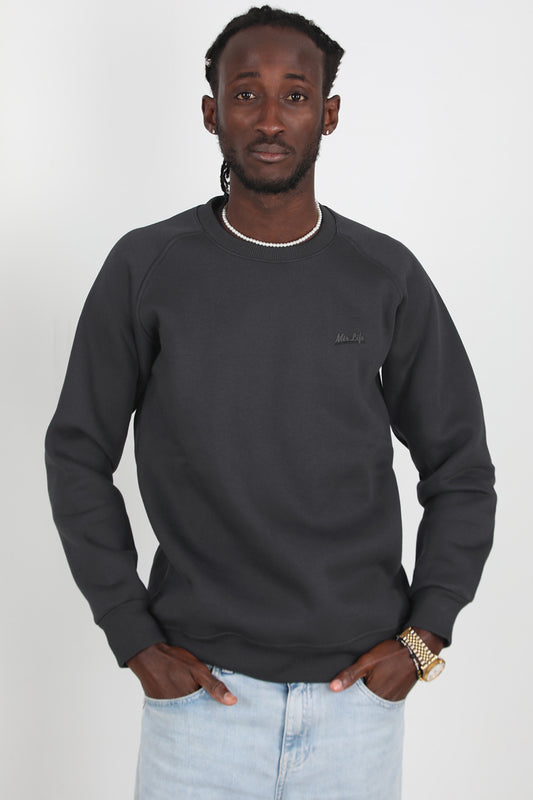 Trimcrew Erkek 3iplik Omuz Çimalı Sweat Füme