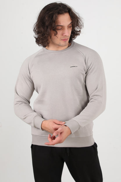 Trimcrew Erkek 3iplik Omuz Çimalı Sweat Gri