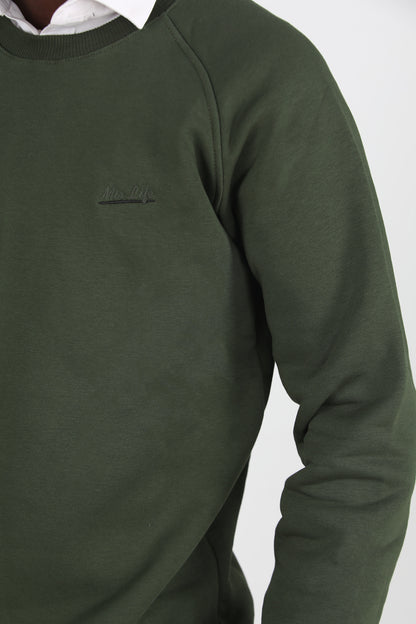 Trimcrew Erkek 3iplik Omuz Çimalı Sweat Haki