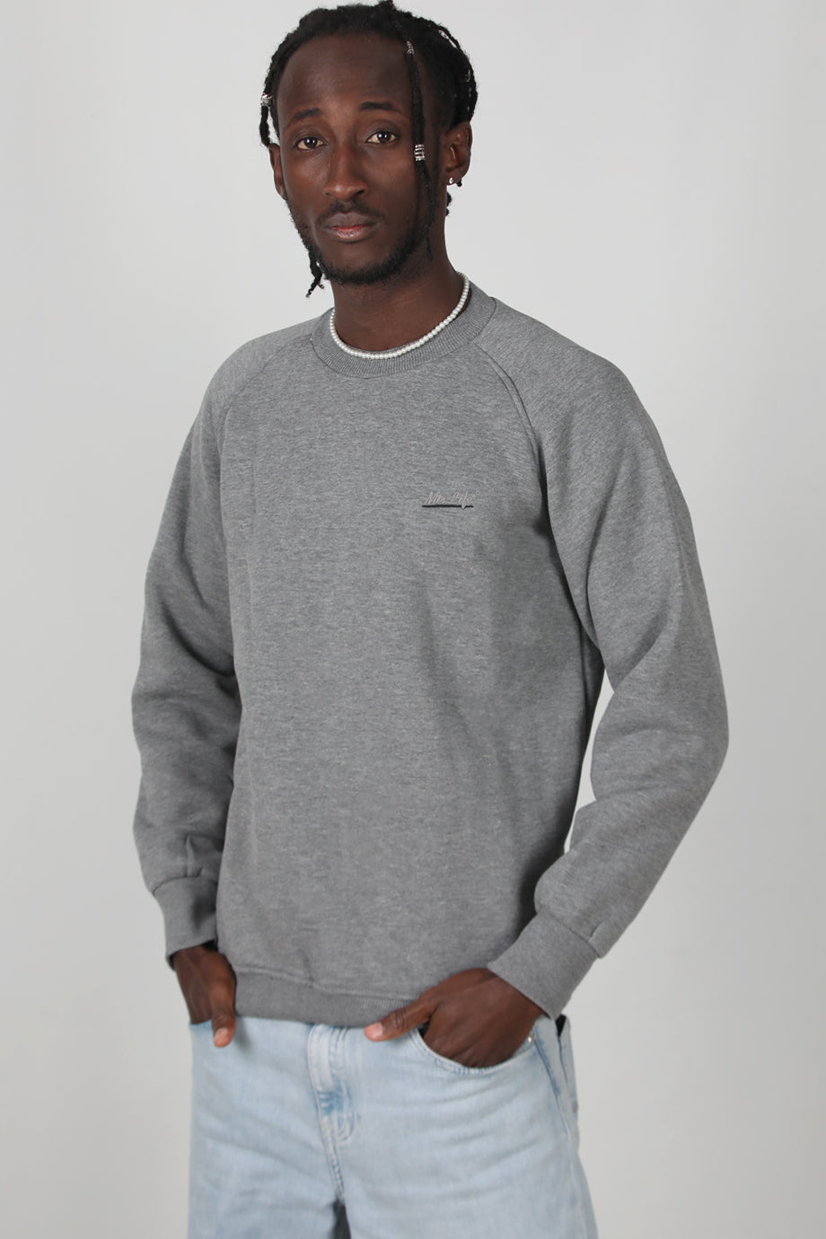 Trimcrew Erkek 3iplik Omuz Çimalı Sweat Koyu Gri