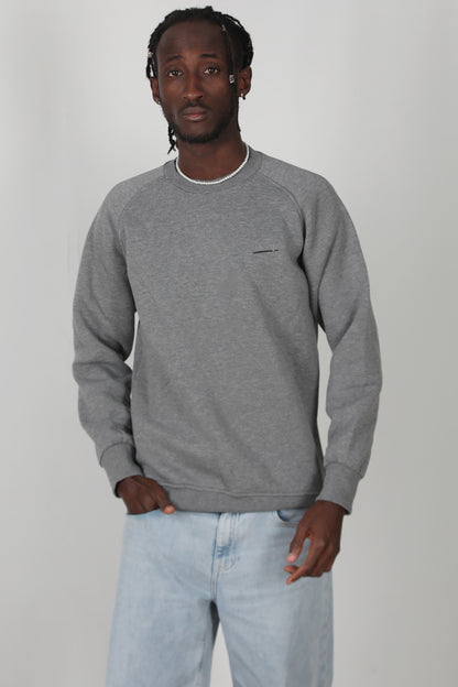 Trimcrew Erkek 3iplik Omuz Çimalı Sweat Koyu Gri