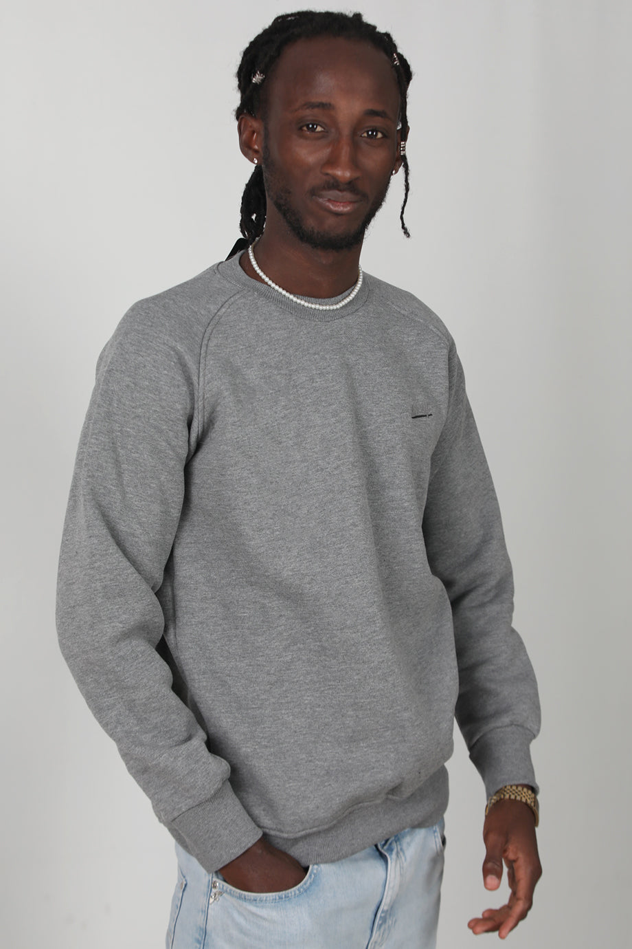 Trimcrew Erkek 3iplik Omuz Çimalı Sweat Koyu Gri