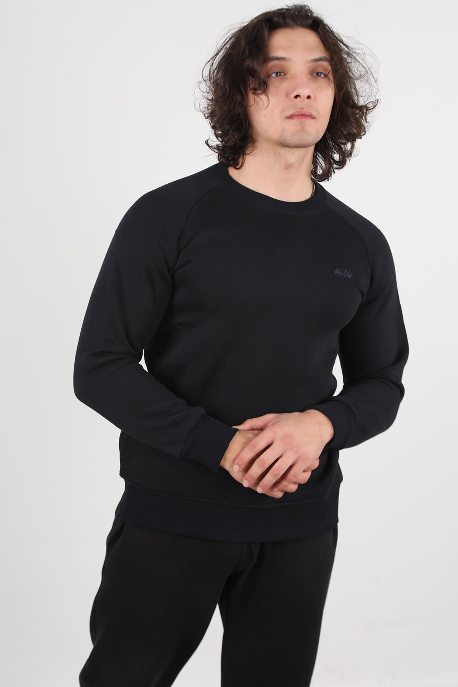 Trimcrew Erkek 3iplik Omuz Çimalı Sweat Lacivert