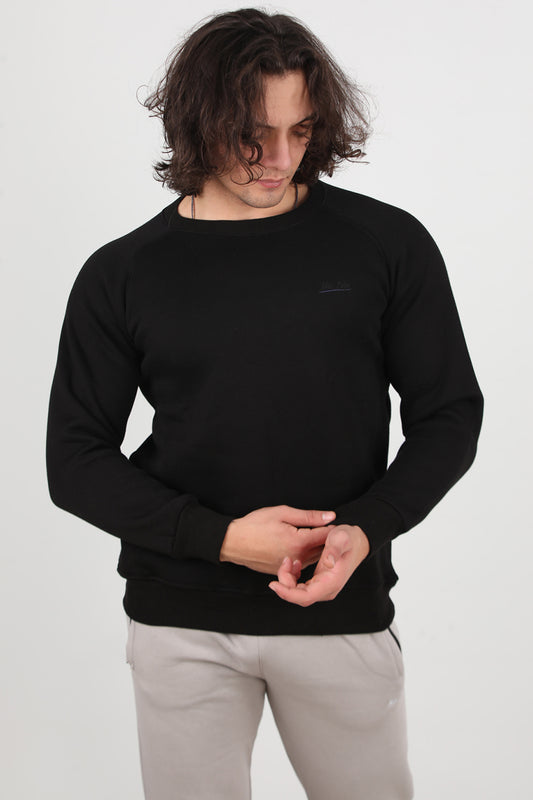 Trimcrew Erkek 3iplik Omuz Çimalı Sweat Siyah