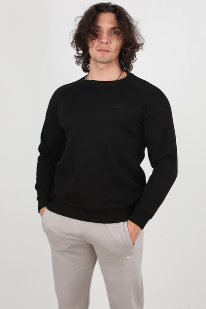 Trimcrew Erkek 3iplik Omuz Çimalı Sweat Siyah