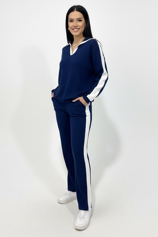Vestra Kadın Garnili Önü V Yakalı Takım Lacivert