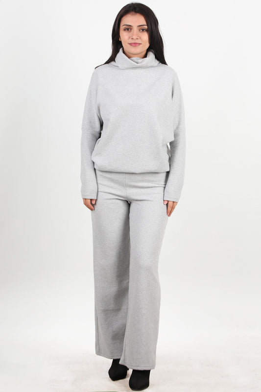 Twinra Kadın Degaje Yaka İkili Takım Gri