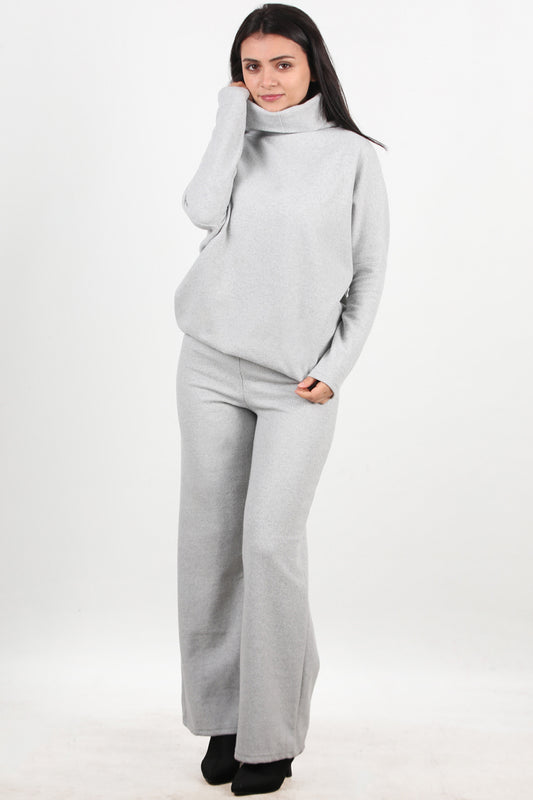 Twinra Kadın Degaje Yaka İkili Takım Gri