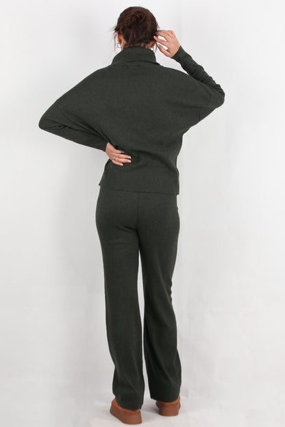 Twinra Kadın Degaje Yaka İkili Takım Haki