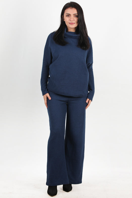 Twinra Kadın Degaje Yaka İkili Takım Lacivert