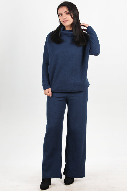 Twinra Kadın Degaje Yaka İkili Takım Lacivert
