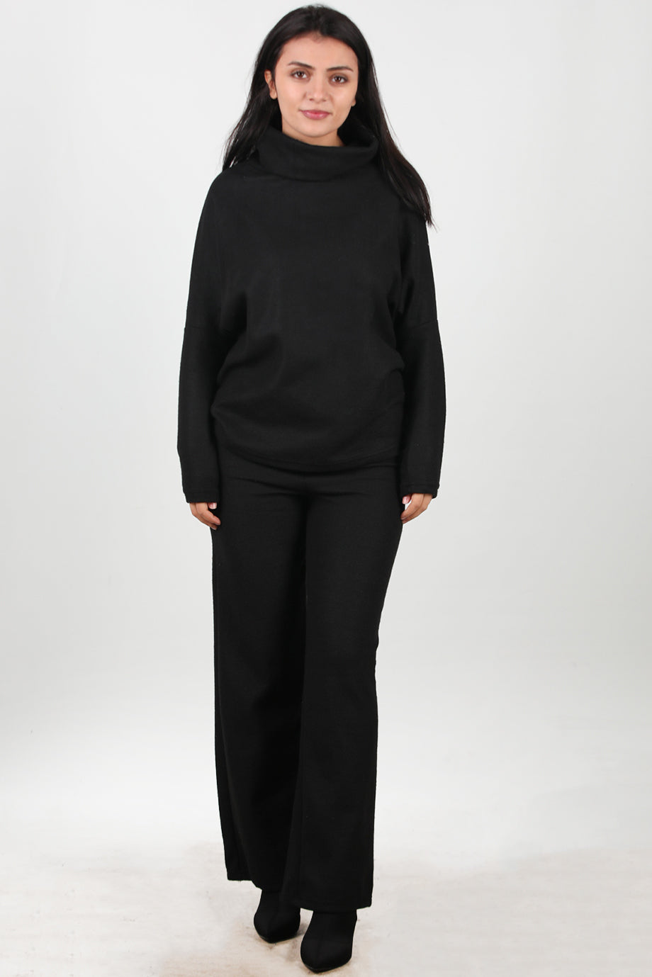 Twinra Kadın Degaje Yaka İkili Takım Siyah