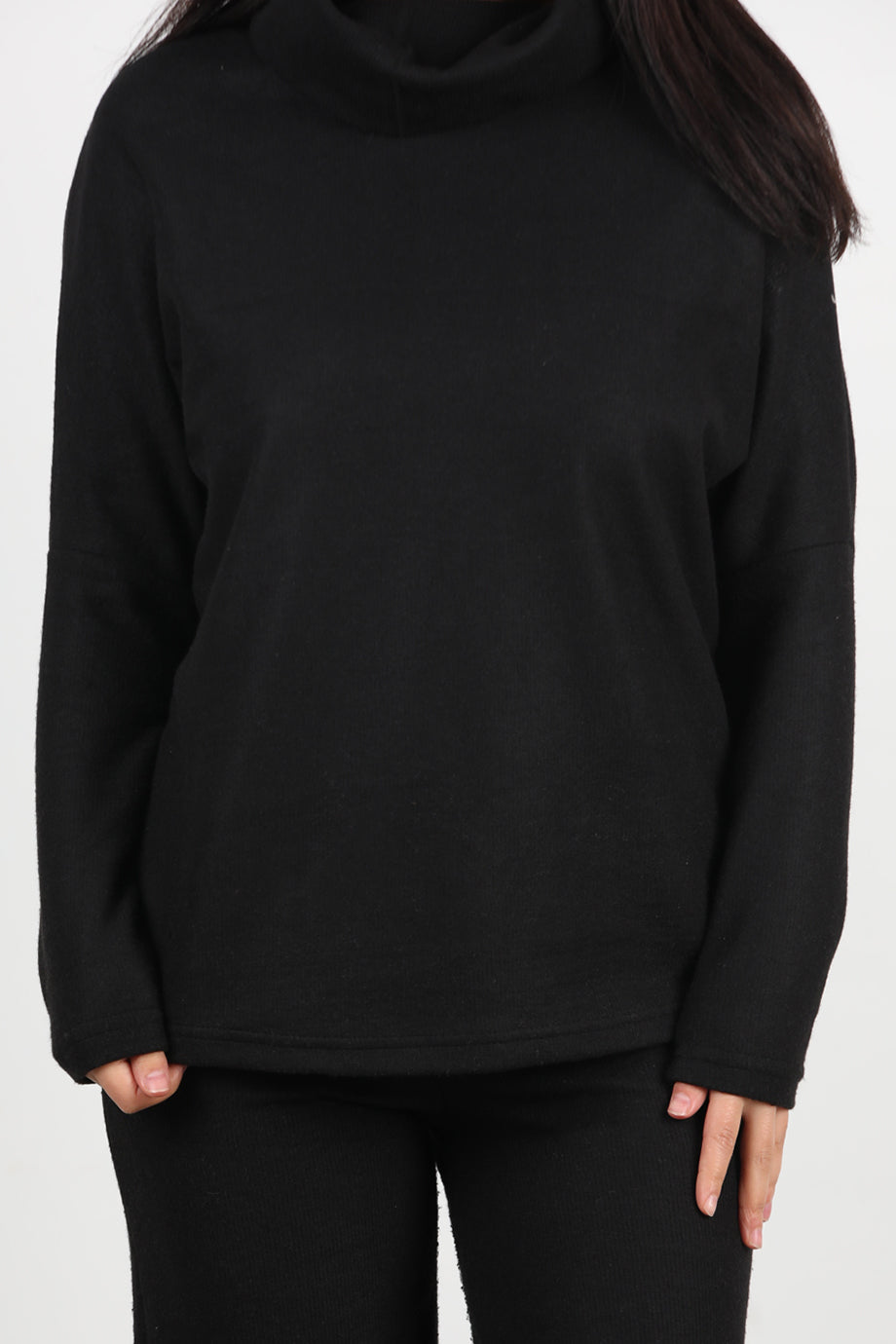 Twinra Kadın Degaje Yaka İkili Takım Siyah