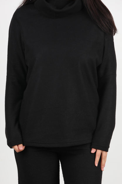 Twinra Kadın Degaje Yaka İkili Takım Siyah