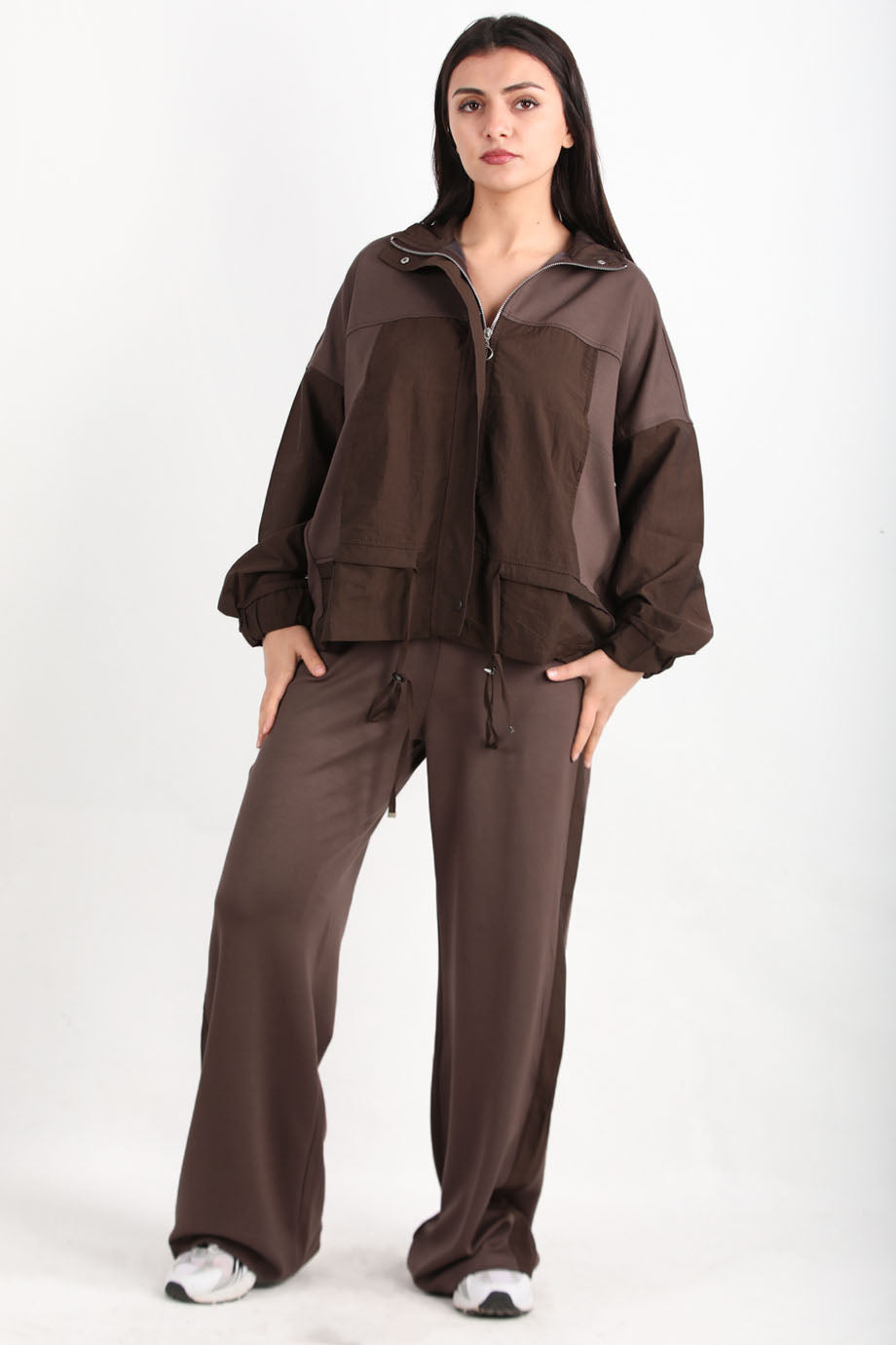 Parachic Kadın Paraşüt Garnili İkili Takım Kahverengi