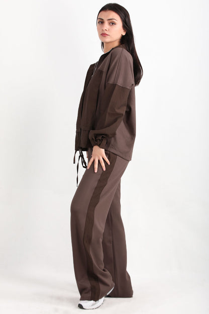 Parachic Kadın Paraşüt Garnili İkili Takım Kahverengi