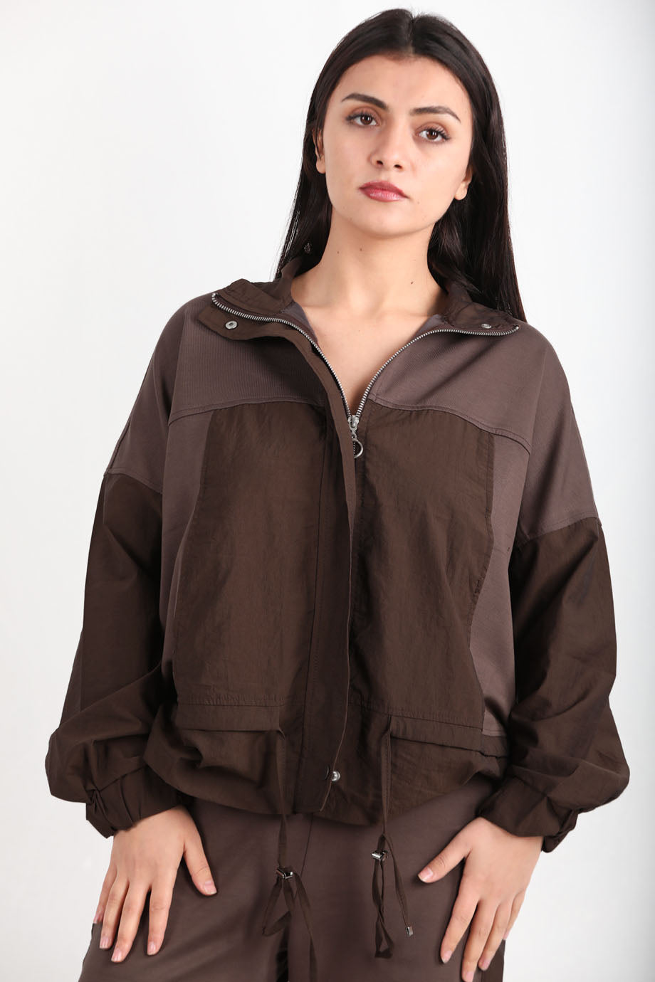 Parachic Kadın Paraşüt Garnili İkili Takım Kahverengi