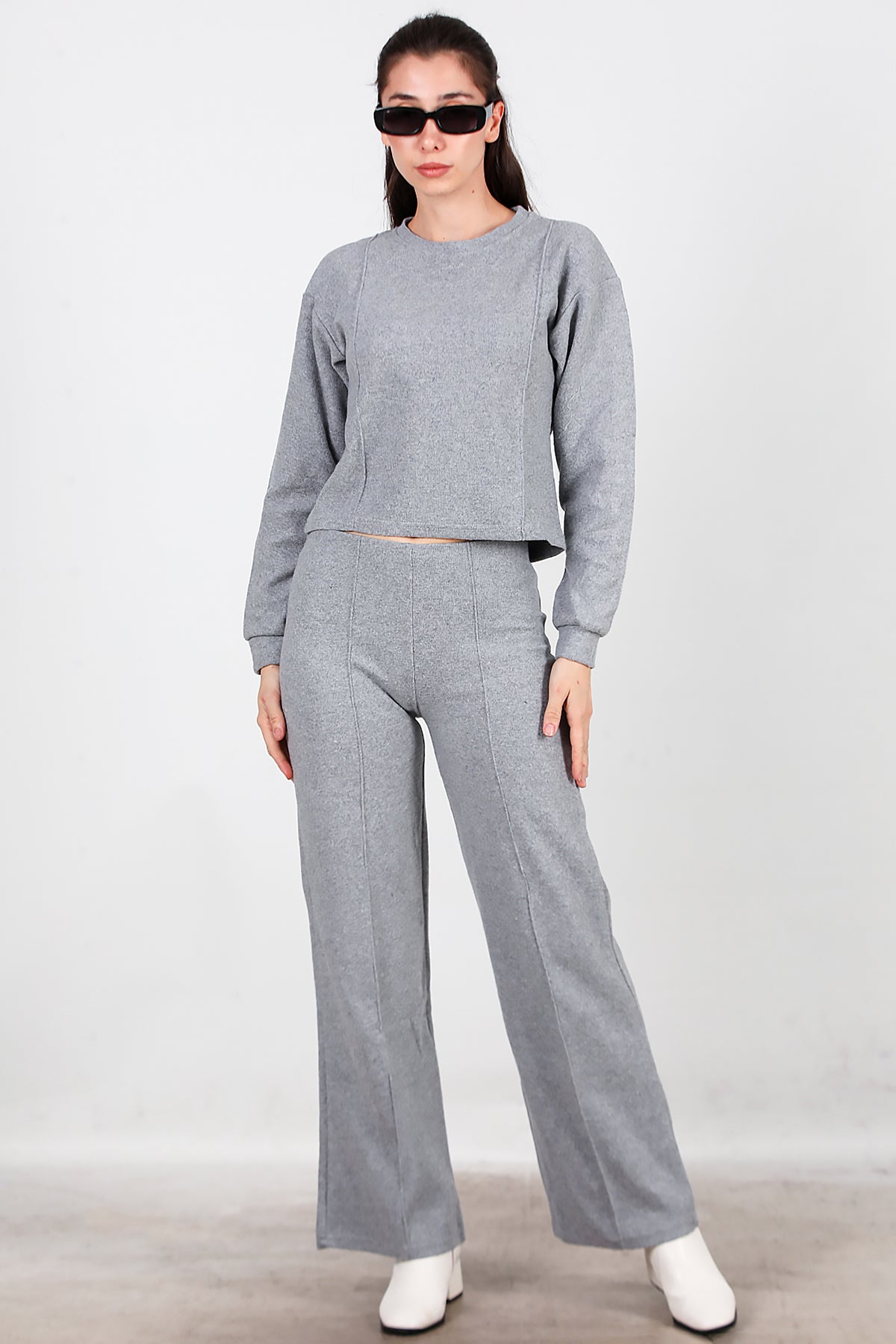 Kadın Selanik Çimalı İkili Takım Gri