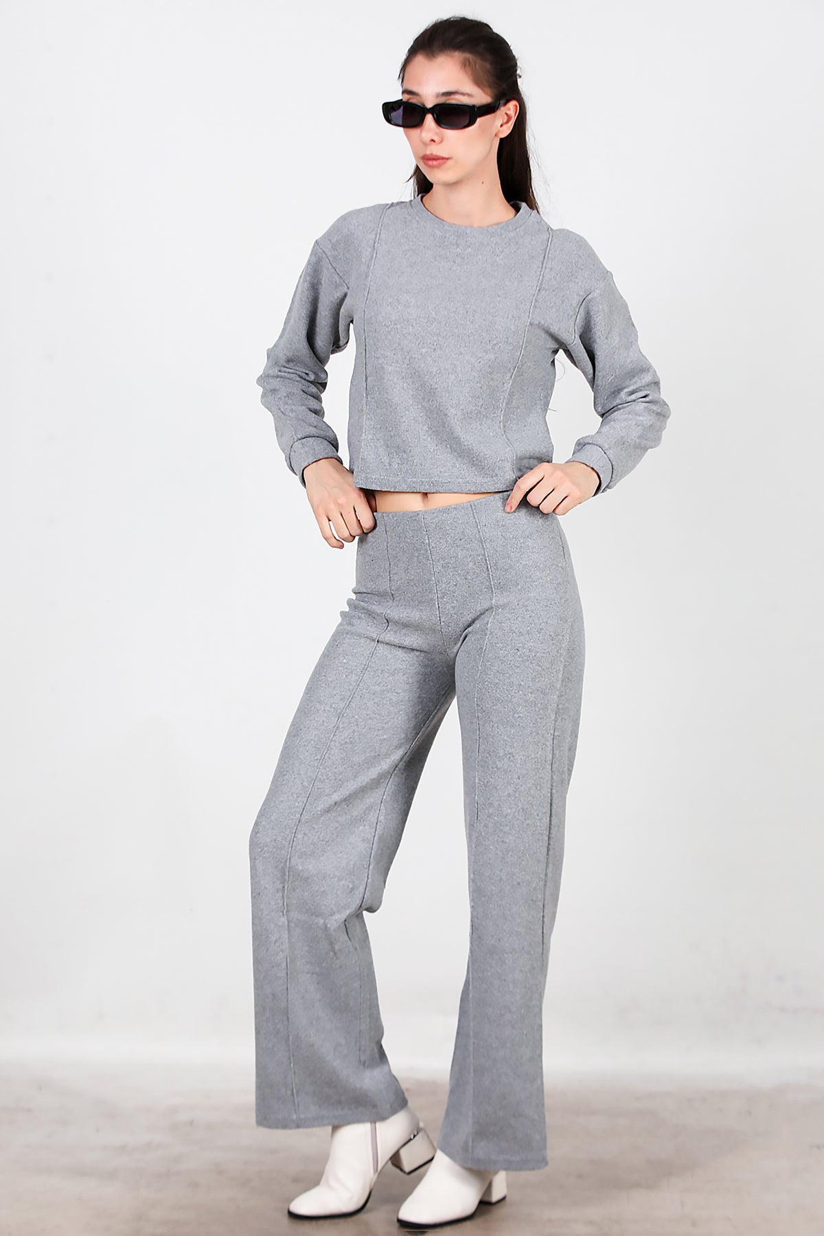 Kadın Selanik Çimalı İkili Takım Gri