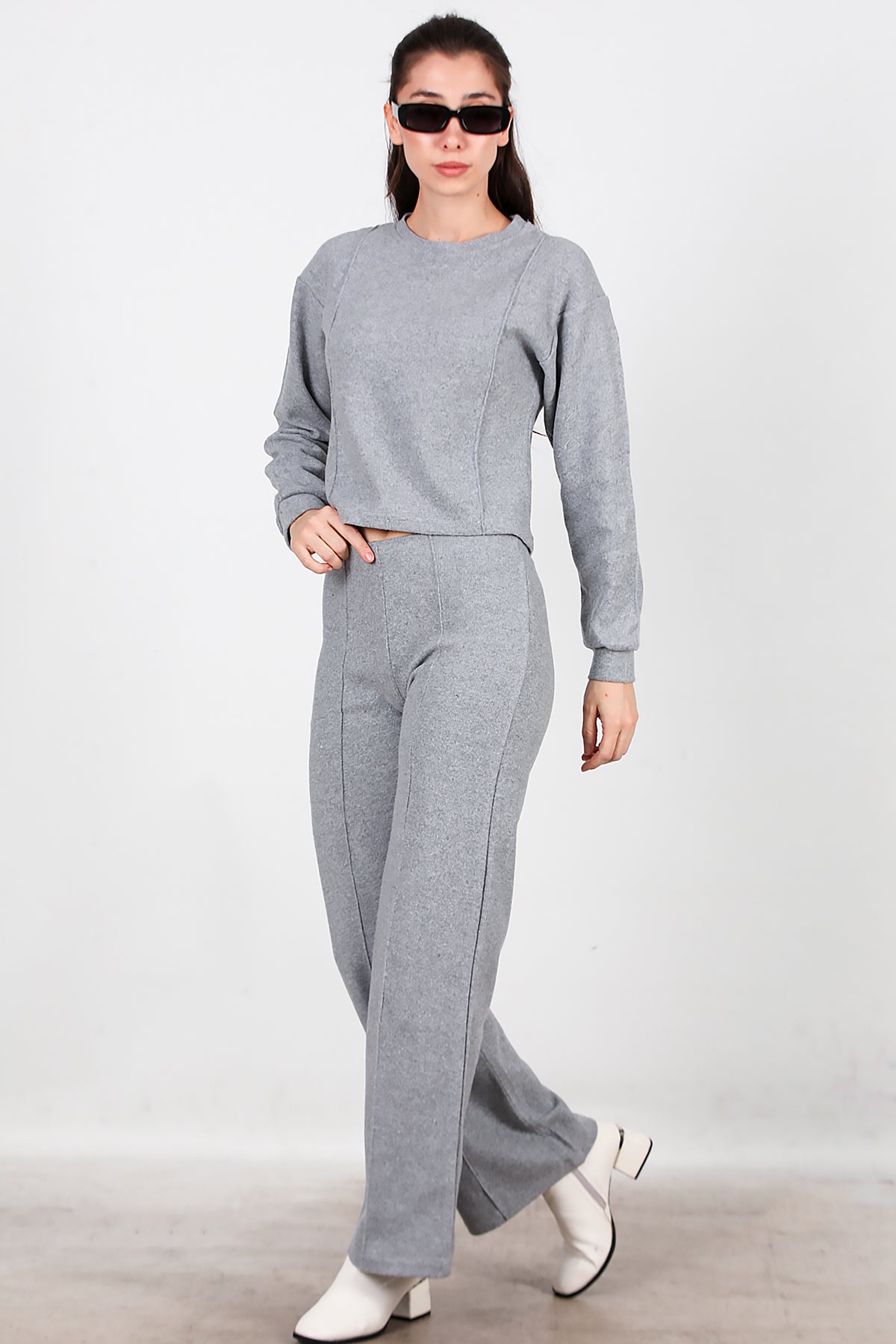 Kadın Selanik Çimalı İkili Takım Gri