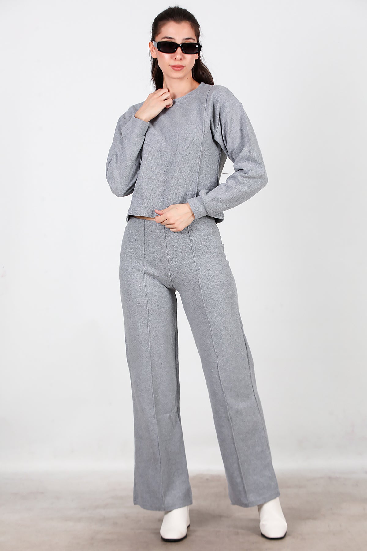 Kadın Selanik Çimalı İkili Takım Gri
