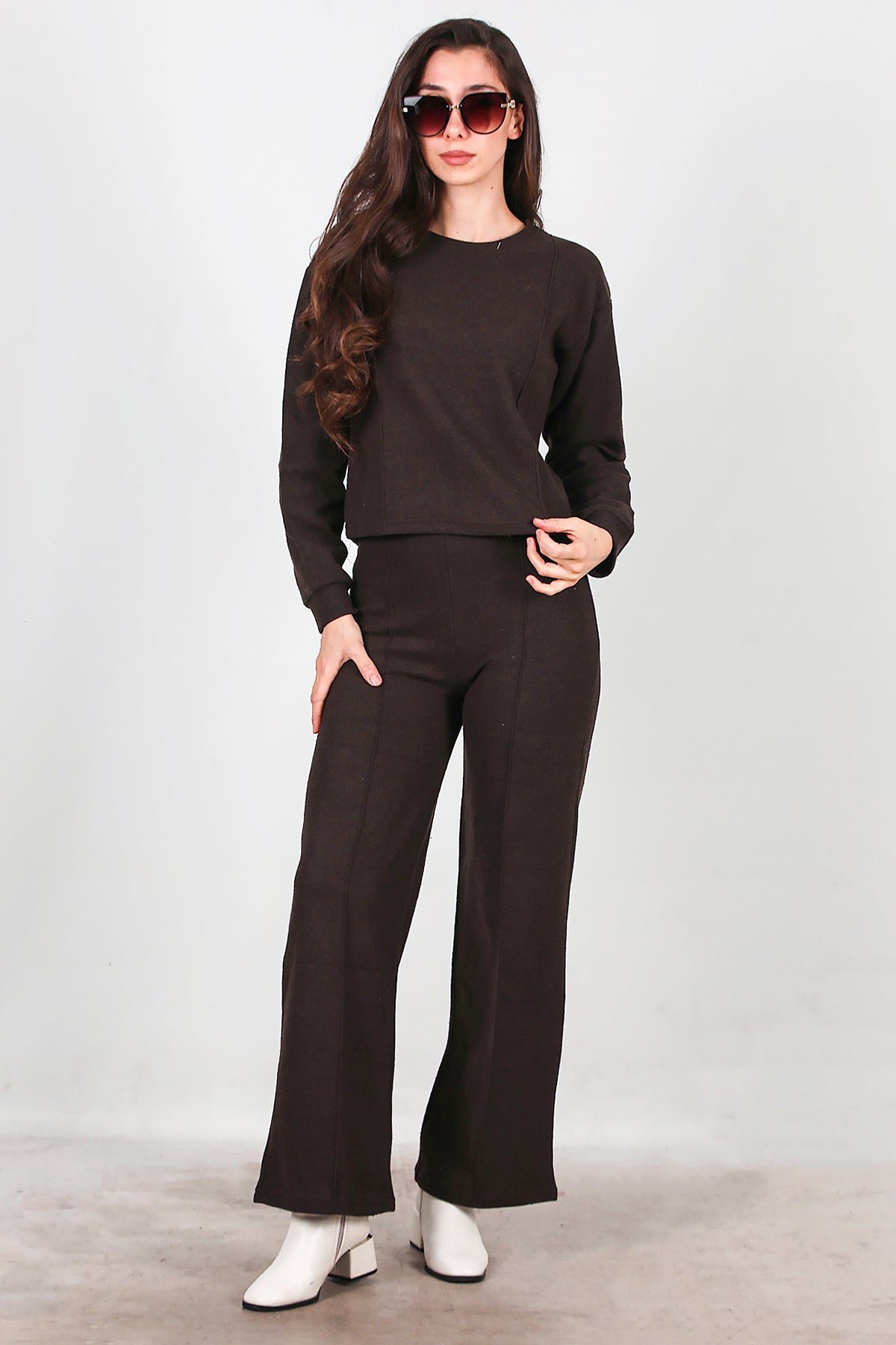 Kadın Selanik Çimalı İkili Takım Kahverengi