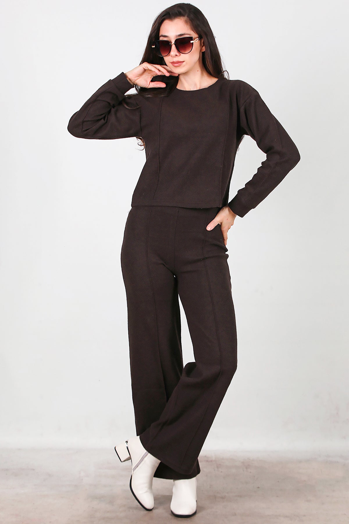 Kadın Selanik Çimalı İkili Takım Kahverengi