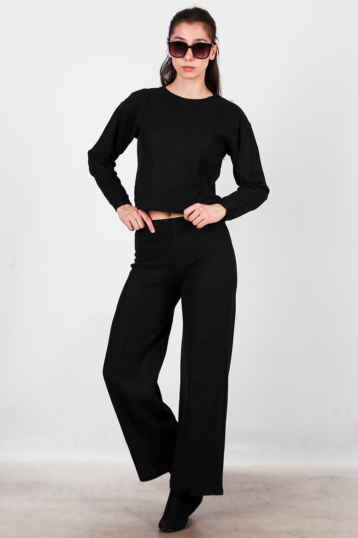 Kadın Selanik Çimalı İkili Takım Siyah