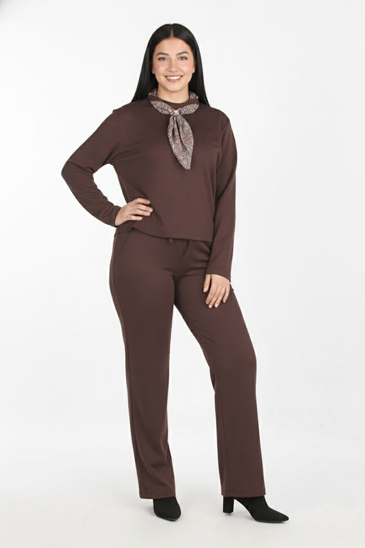 Balance Kadın Fularlı İkili Takım Kahverengi